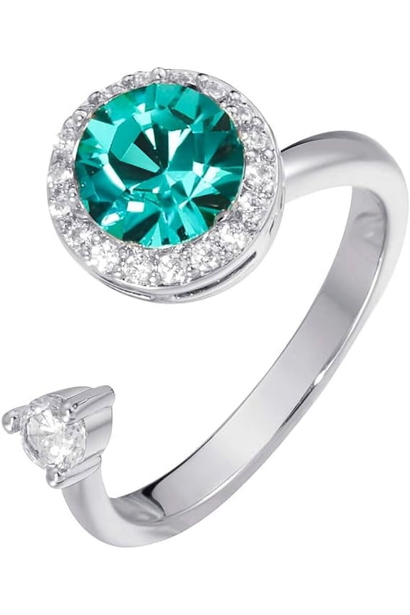 Fidget Ring Birthstone Rings for Women Thumb Rings Fidget Ring Women Rose Gold Ring Spinner Ring Anxiety Ring for Women Cubic Zirconia Ring