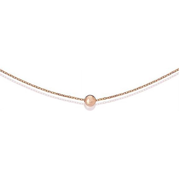 S.Leaf Sterling Silver Necklace Dainty Solid Bead Necklace Gold Necklaces for WomenRose Gold