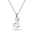 thumbnail image 1 of S Letter Initial Alphabet Name Personalized 925 Sterling Silver Pendant Necklace, 1 of 3