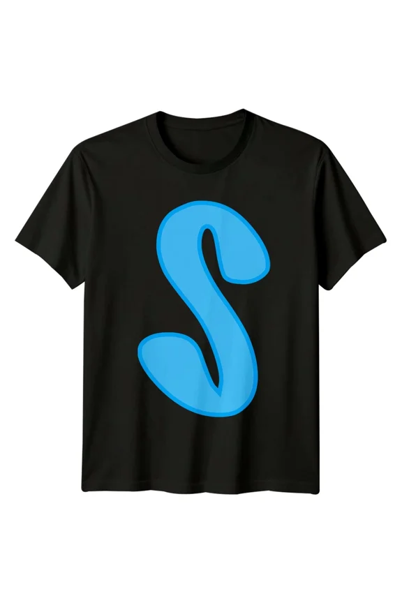 S Letter Monogram Alphabet Mens T-Shirt Womens Tee Graphic Unisex Top Initial