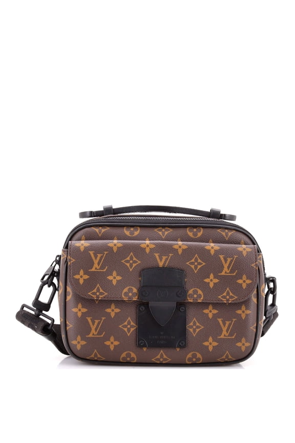 S Lock Messenger Bag Macassar Monogram Canvas By Rebag
