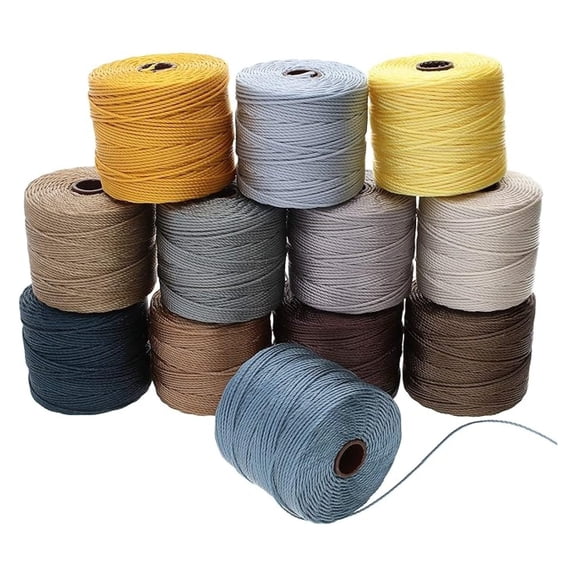 S-Lon Bead Cord .5 mm Twisted Nylon Cord for Stringing, 12-Pack, Softies Mix, TEX210, 77 Yards per Spool