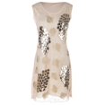 thumbnail image 1 of S/M Fit Beige Grape Pattern Sequin Embellishment Knee Length Dress, 1 of 5