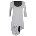 thumbnail image 1 of S/M Fit Heather Grey High Low Tail Hemline Sheer Back Panel Dress, 1 of 4