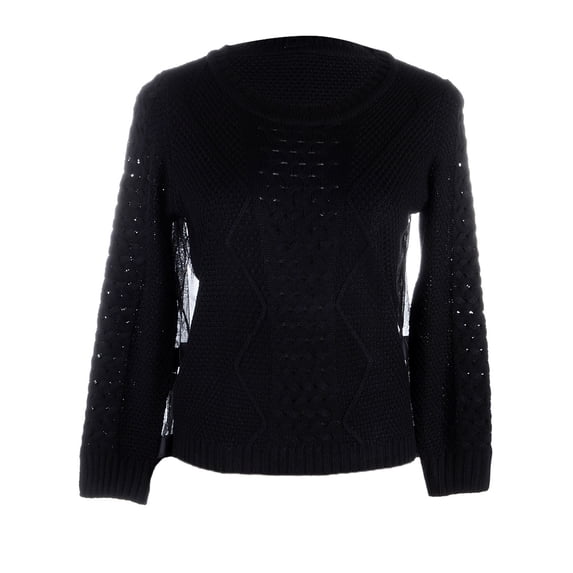S/M Fit Womens Intricate Crochet Flared Back Long Sleeve Cardigan Top