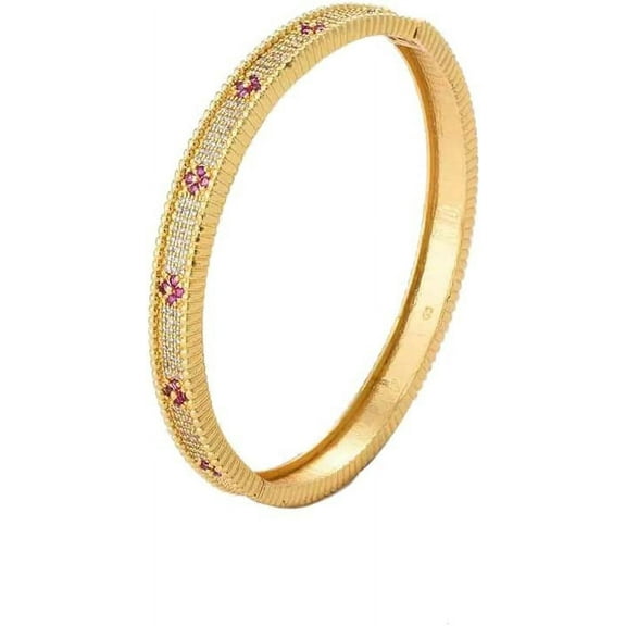 S&M Jewelry 18K Gold Plated Gold Bangle Bracelet For Women