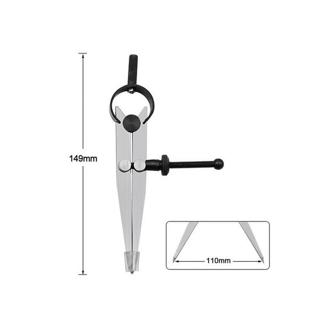 S/M/L Adjustable Lockable Steel Divider Wing Leather Compass Spacing