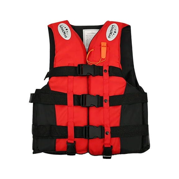 S/M/L/Xl/XXL Multi Functional Life Vest for Adults and Child - Perfect for Swimming Kayak, Boating, Fishing,Watersport - Sturdy Zipper & Buckle,Stable Quality,Comfortable and Breathable (Red)