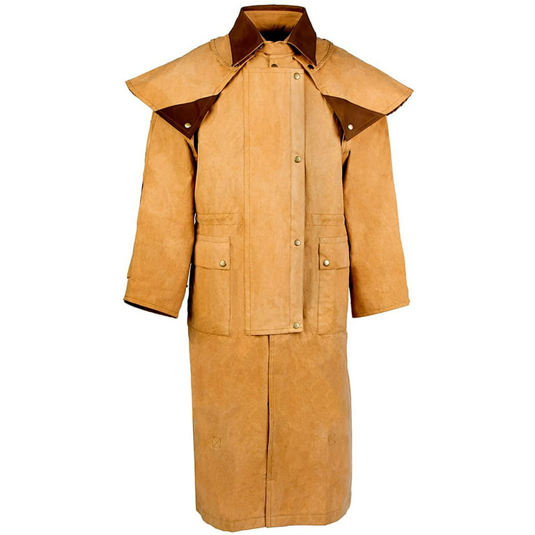 S Mens Oilskin Western Australian Waterproof Duster Coat Jacket 23101TN