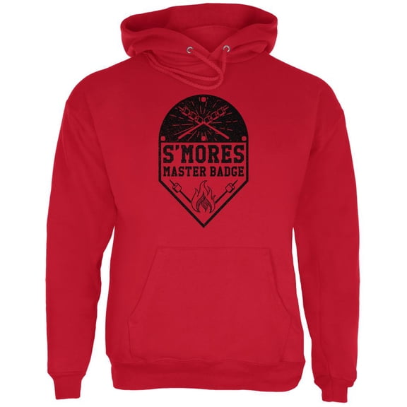 S'Mores Master Badge Mens Hoodie Red X-LG