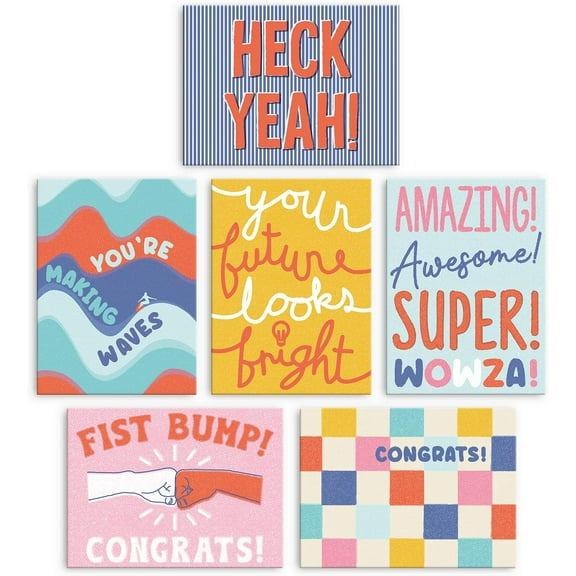 S&O Fun Congratulations Cards with Envelopes - Pack of 24 Colorful Encouragement Notes with covers - Appreciation, Recognition Cards for Coworkers - Boxed Compliment notes-