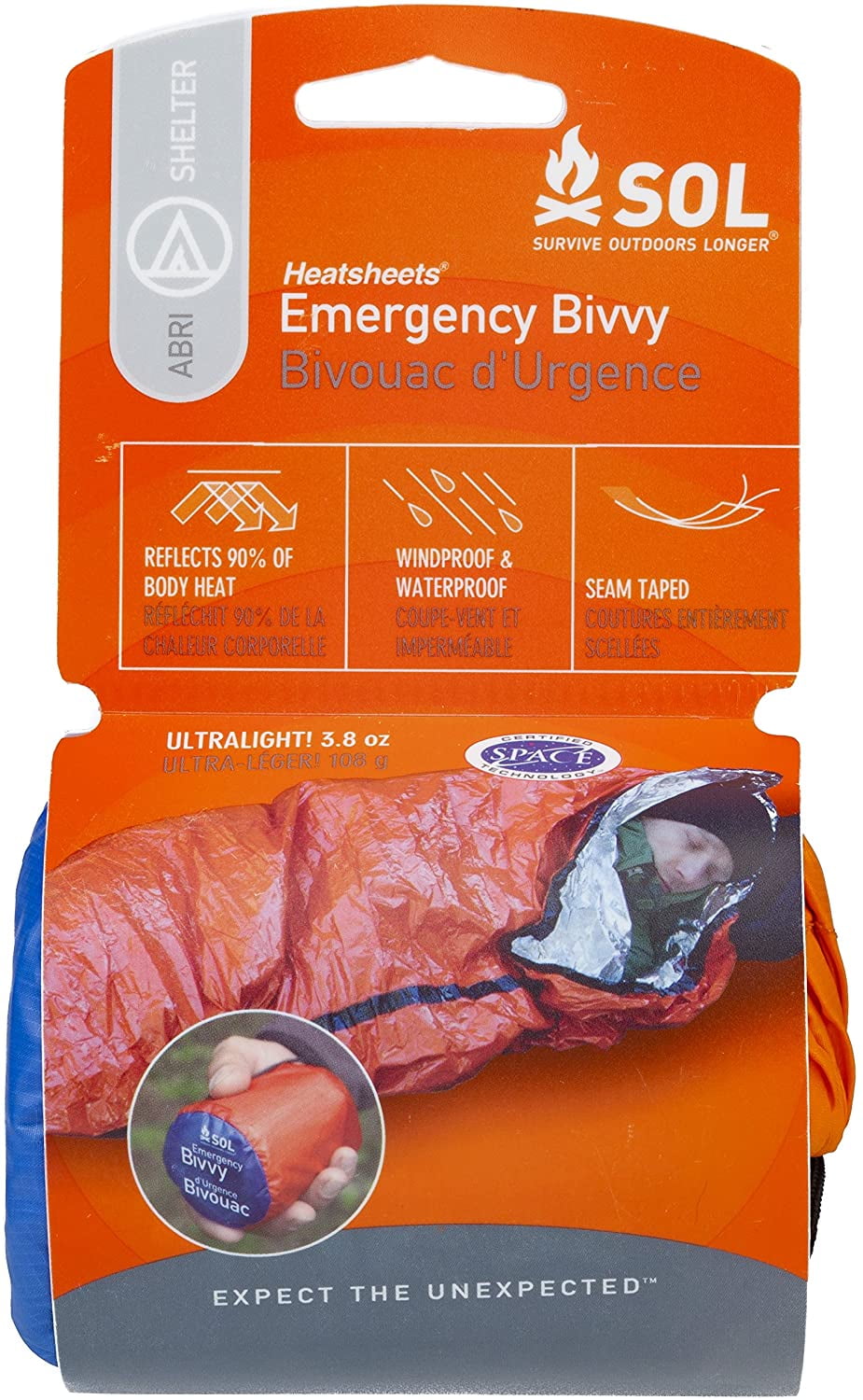 S.O.L. 90% Reflective Lightweight Emergency Bivvy - Walmart.com