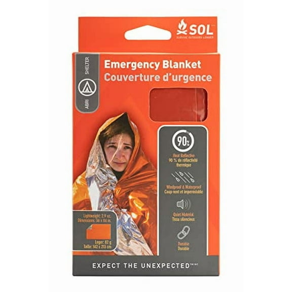 S.O.L. Survive Outdoors Longer 90 Percent Heat Reflective Emergency Blanket