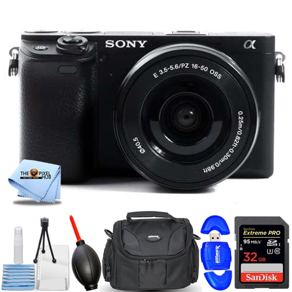 S O N Y Alpha a6400 Mirrorless Digital Camera with 16-50mm - Essential 32GB Bundle