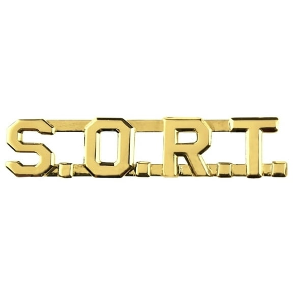 Hero's Pride S.O.R.T. Die Struck Letters, Gold Finish, 3/8" High, Pair with Clutch Backs