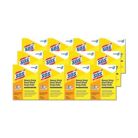 S.O.S Heavy Duty Steel Wool Soap Pads, 15 count - 12 Pack