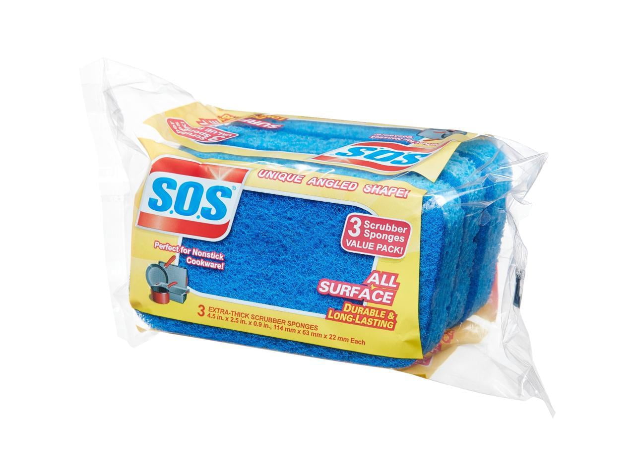S.O.S All Surface Extra-Thick Scrubber Sponges, 3 count