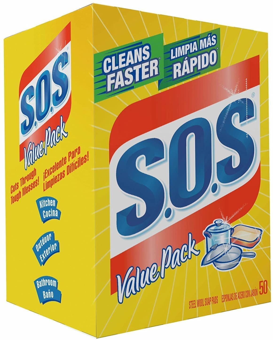 SOS Steel Wool Soap Pads, 50 Count