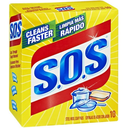 S.O.S. Steel Wool Soap Pads 10 pads (6 Pack) (Bundle)