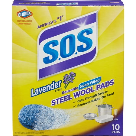 S.O.S. Steel Wool Soap Pads LAVENDER -10ct