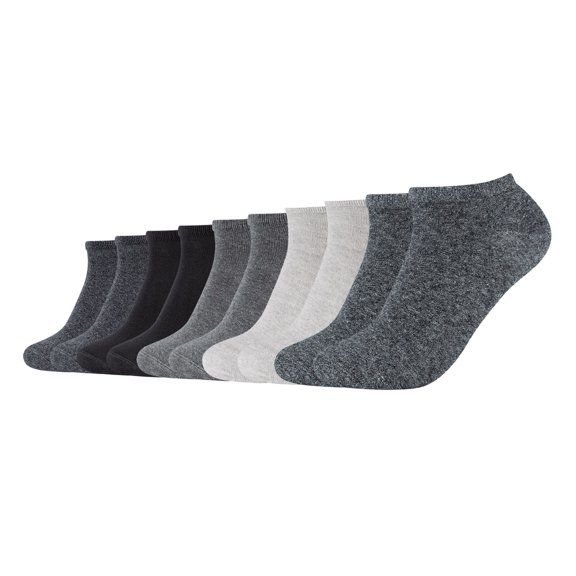 S.Oliver Unisex Socks, 10-Pack - Sneaker, Plain Black/Grey 39-42 (6-8 Uk)