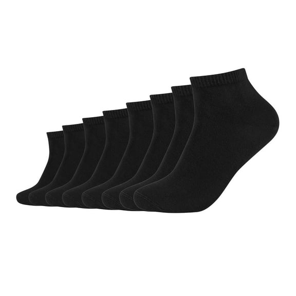 S.Oliver Unisex Socks, 8-Pack - Quarter, Plain Black 39-42 (Uk 6-8)