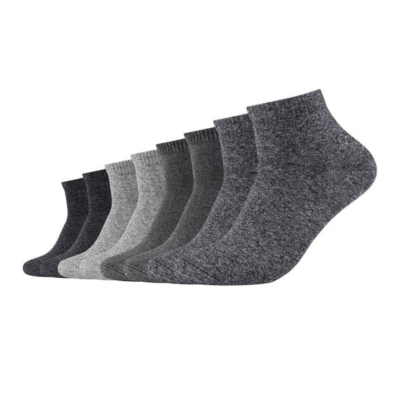 S.Oliver Unisex Socks, 8-Pack - Quarter, Plain Black/Grey 35-38 (Uk 2,5-5)