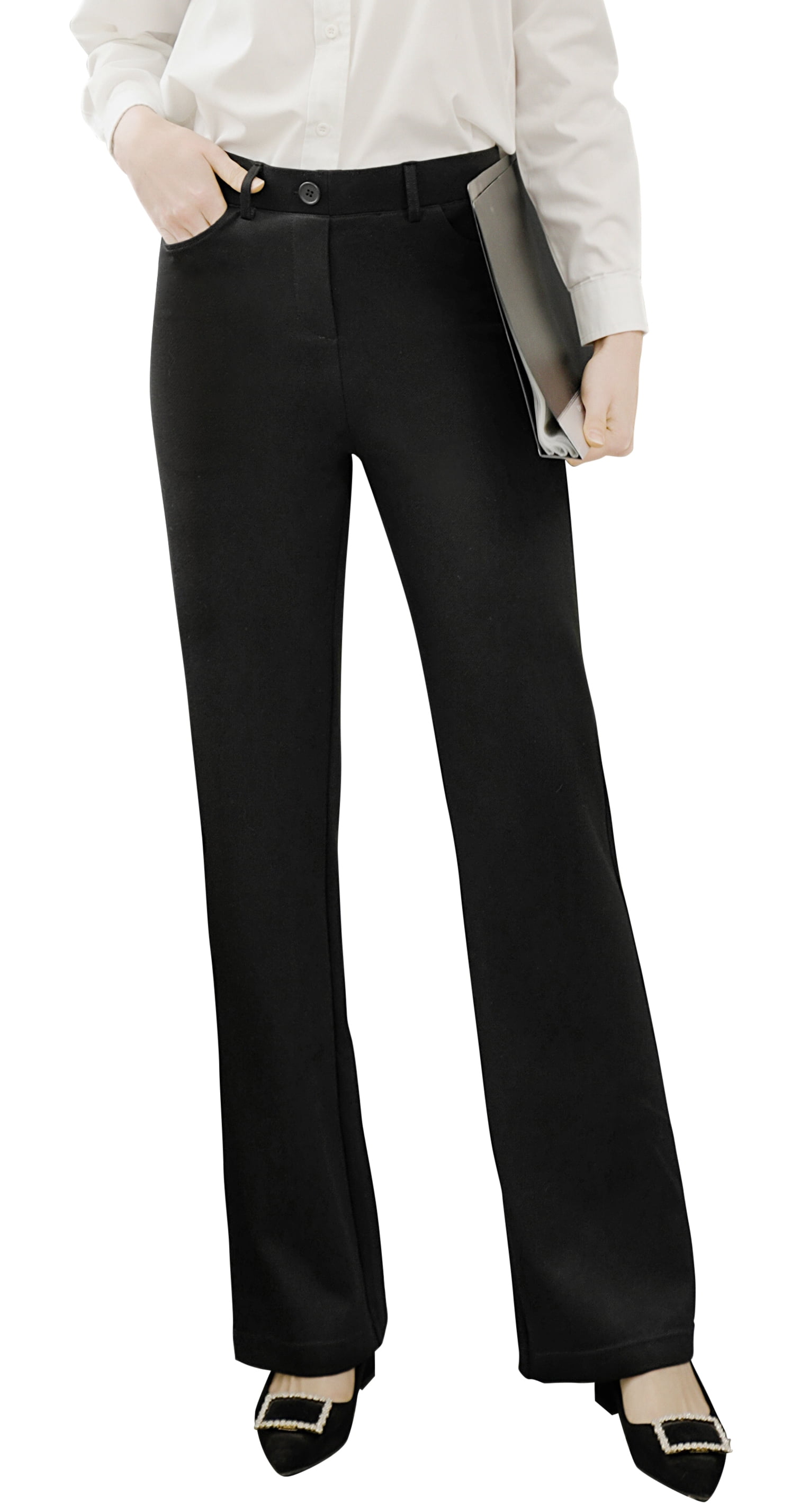 Women's Bootcut Yoga Dress Pants Pull-On Stretch Work Business