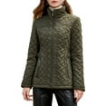 thumbnail image 1 of S P Y M Womens Diamond Quilted Jacket Lightweight Padding Coat with Pockets, Regular and Plus Size, 1 of 4