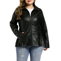 asdoklhq Clearance Coats Under $10.00 Plus Size,Women Cool Faux Leather ...