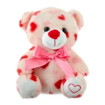 Small Polka Dot Hearts Bear Plush, Red and Pink, 8", Valentine's Day by Way To Celebrate