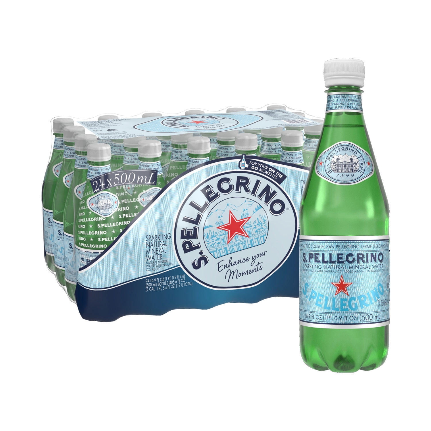S.Pellegrino Sparkling Natural Mineral Water, Bottled, 16.9 fl. oz. (24 pk.)