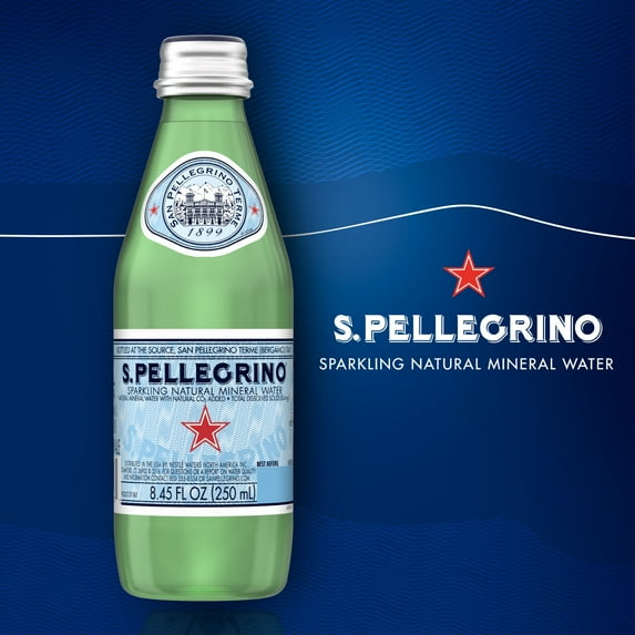 S.Pellegrino Sparkling Natural Mineral Water, 202.8 fl oz, 24 Pack Glass Bottles