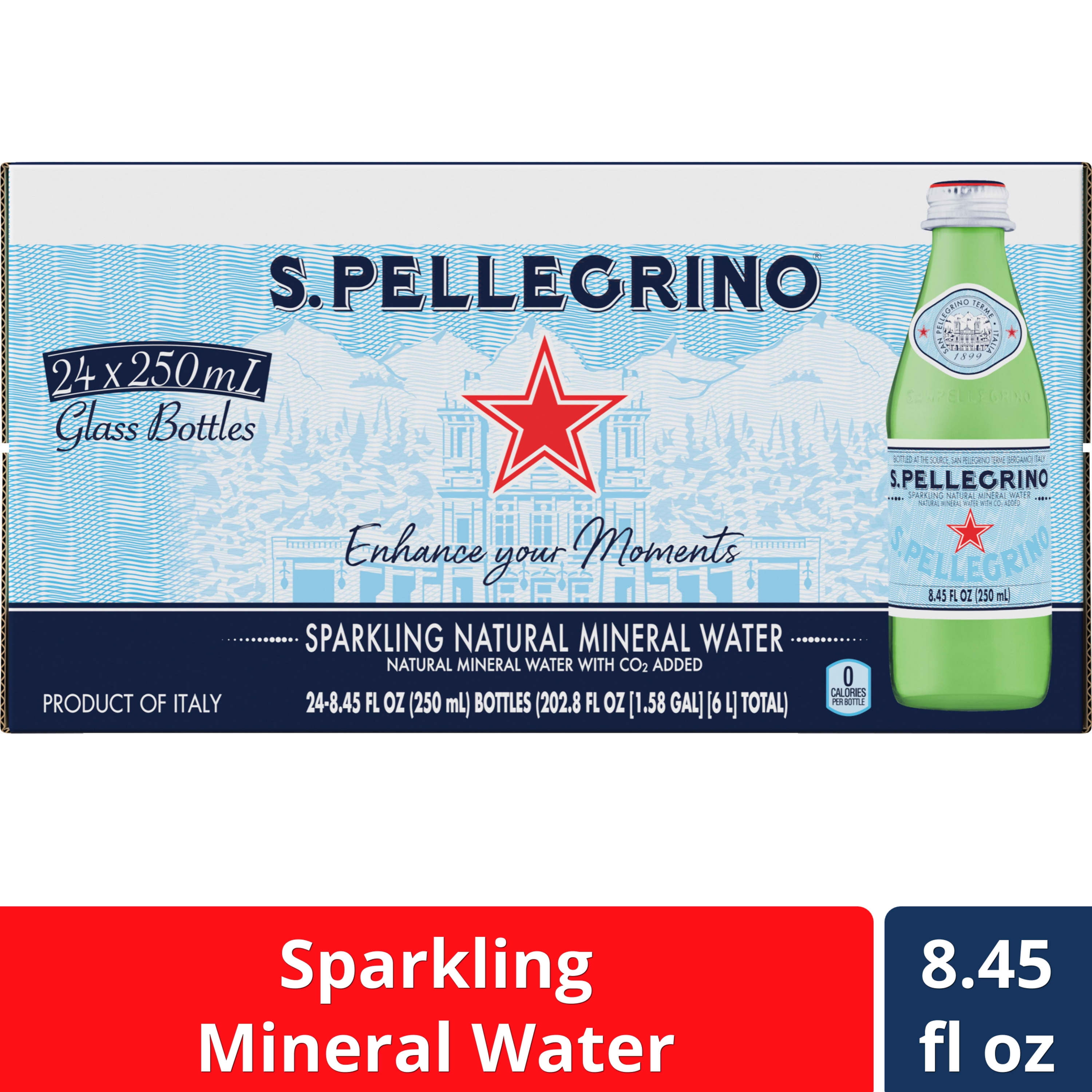 Bulk San Pellegrino Sparkling Water, 1L Glass Bottle (12 Pack