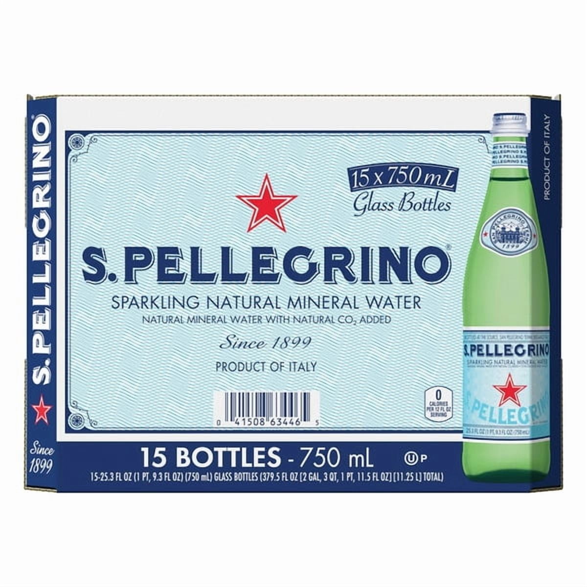 S.Pellegrino Sparkling Natural Mineral Water, 25.3 fl oz, 15-count