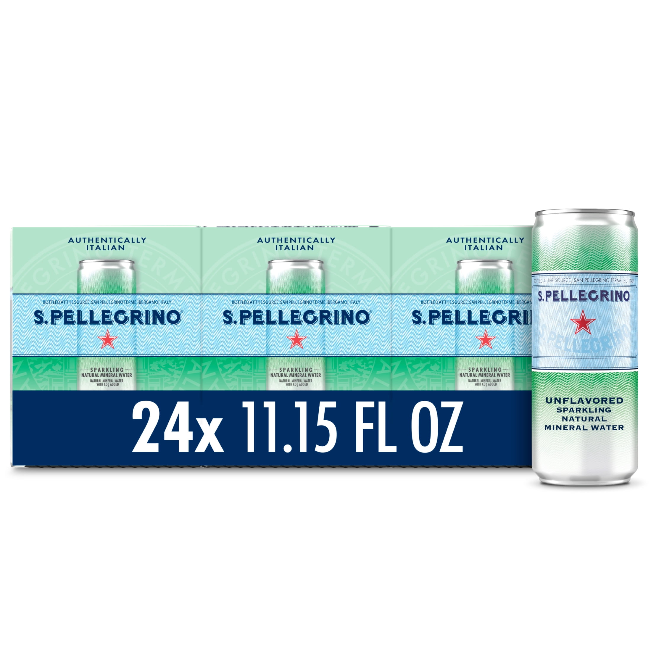 S.Pellegrino Sparkling Mineral Water, 24 Cans, 11.15 fl oz Each