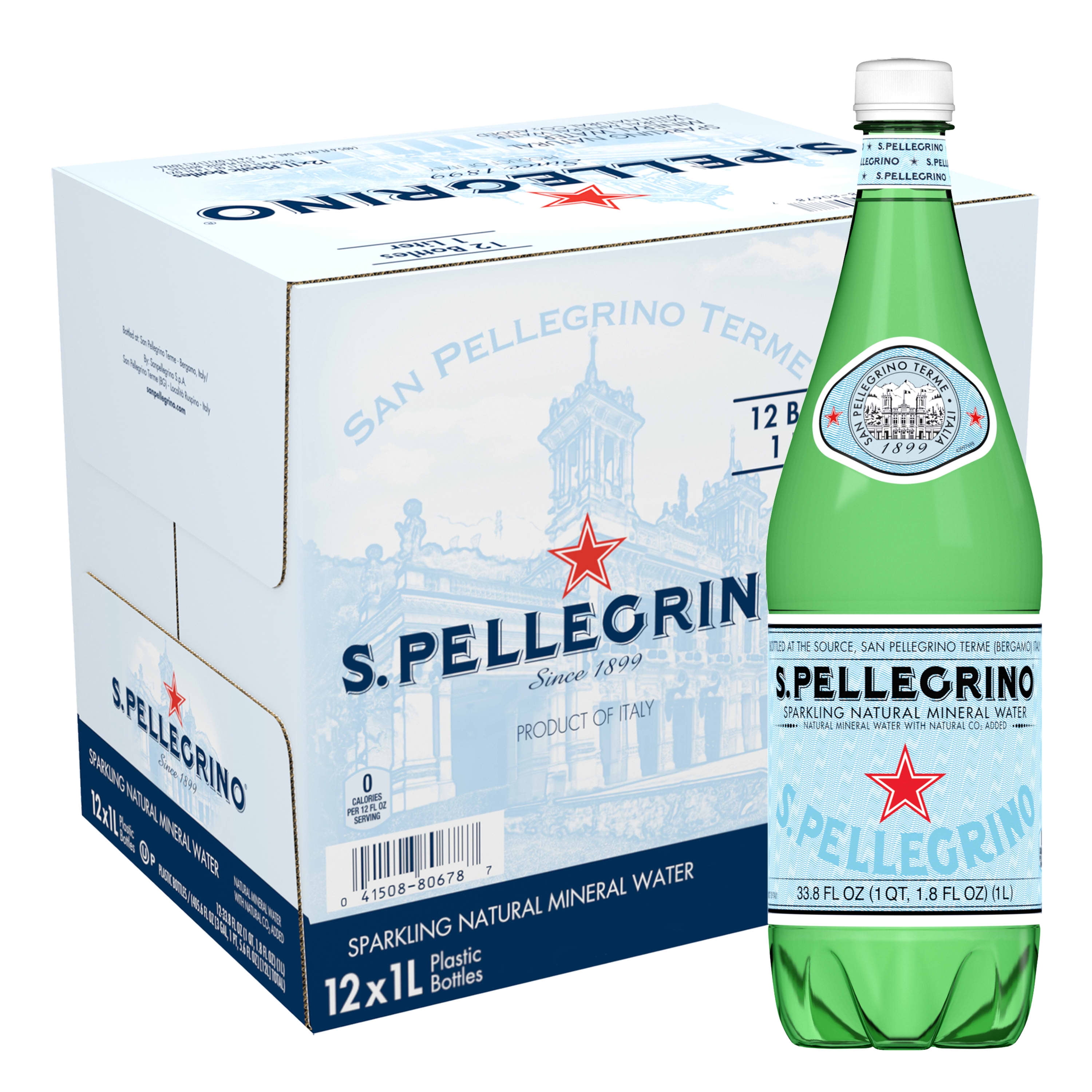 S.Pellegrino Sparkling Natural Mineral Water, 405.6 fl oz, 12 Pack