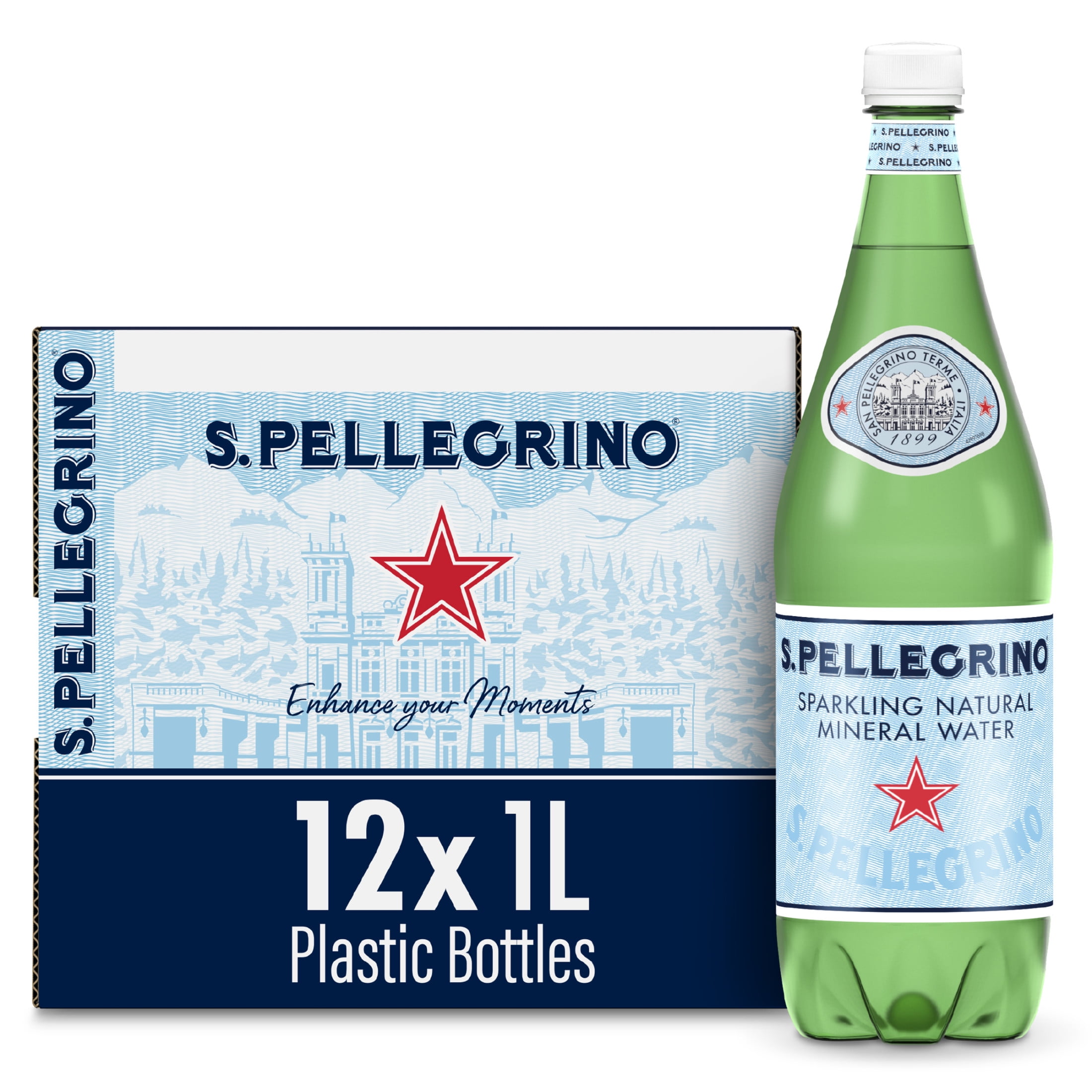 S.Pellegrino Sparkling Natural Mineral Water, 405.6 fl oz, 12 Pack Plastic Bottles
