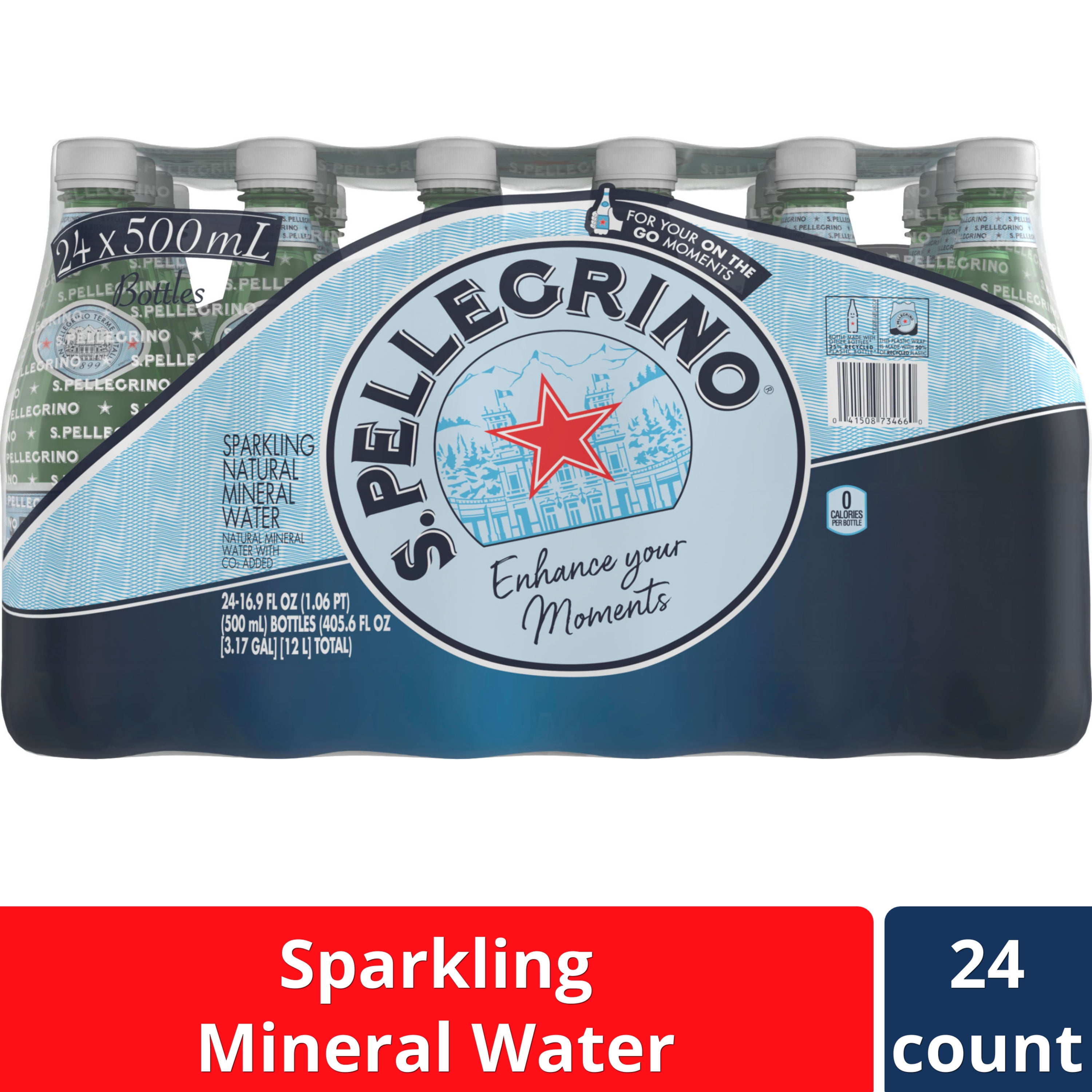 S.Pellegrino Sparkling Natural Mineral Water, 405.6 fl oz, 24 Pack