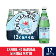 S.Pellegrino Sparkling Natural Unflavored Bottled Mineral Water, 16.9 fl oz Each, 12 Bottles