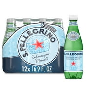 S.Pellegrino Sparkling Natural Unflavored Bottled Mineral Water, 16.9 fl oz Each, 12 Bottles