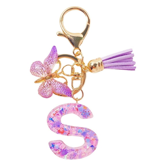 S Personalized Alphabet Keychain For Women With Delicate Tassel Embellishment For Automotive Keys Wallet Backpack Organizer