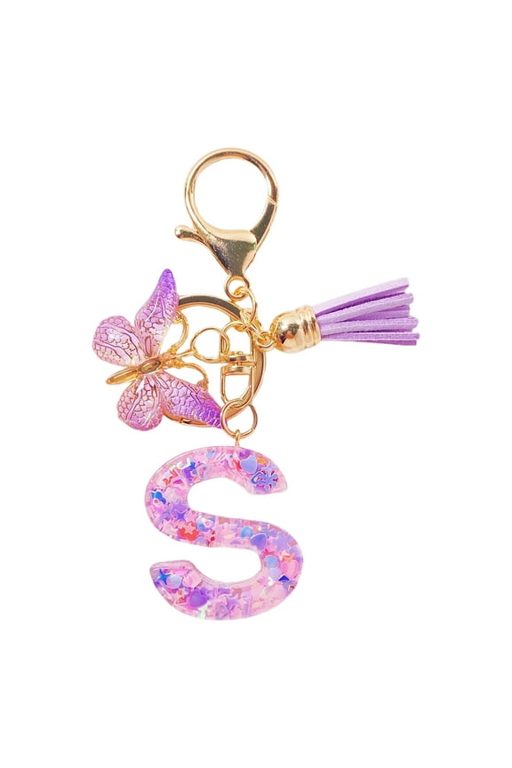 S Personalized Alphabet Keychain For Women With Delicate Tassel Embellishment For Automotive Keys Wallet Backpack Organizer