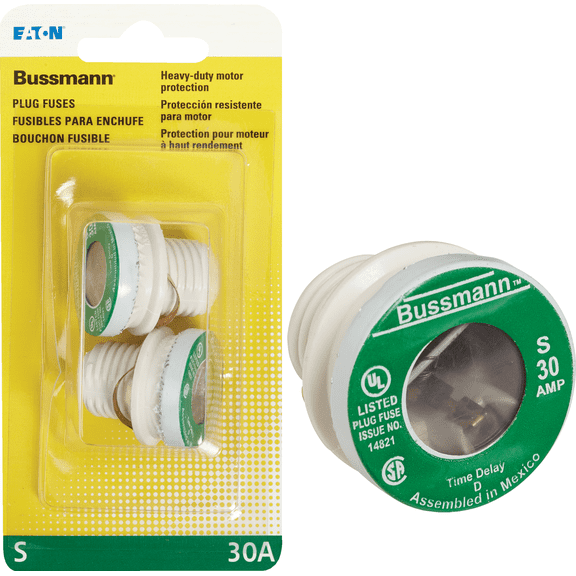 S Plug Fuse - Single Pack Residential Use, Standard Application