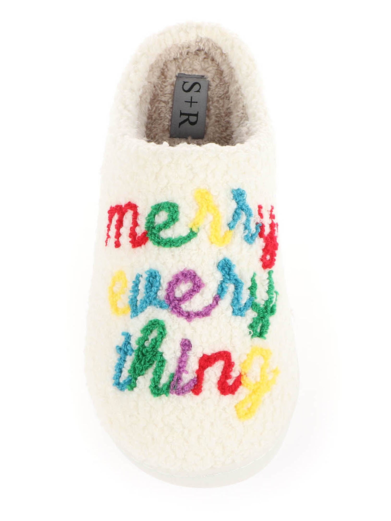 S+R Women's Holiday Graphic Cozy Slide Slipper