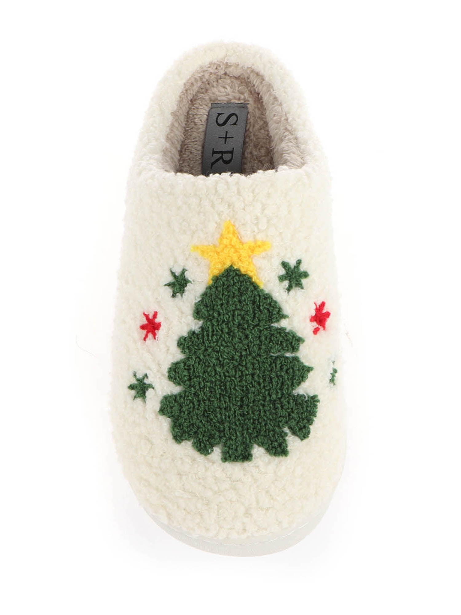 S+R Women's Holiday Graphic Cozy Slide Slipper