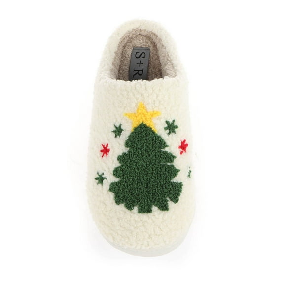 S+R Women's Holiday Graphic Cozy Slide Slipper