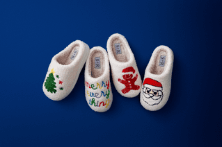 S+R Women's Holiday Graphic Cozy Slide Slipper