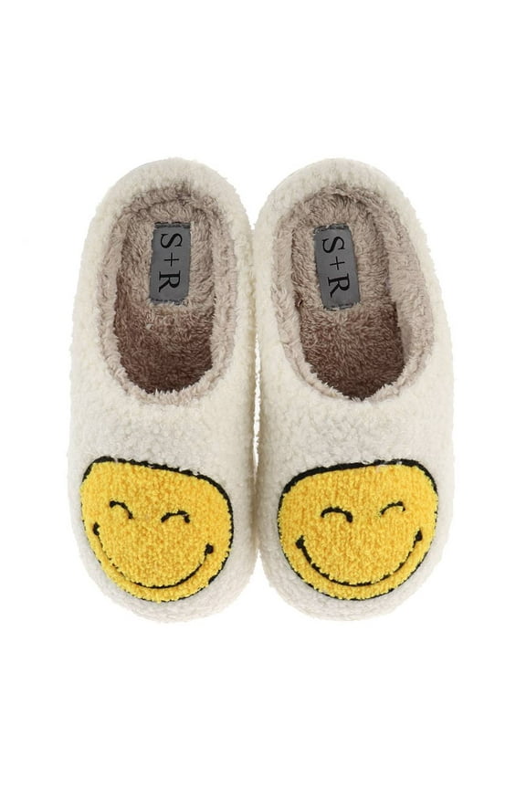 Women's Smiley Graphic Cozy Slide Slipper