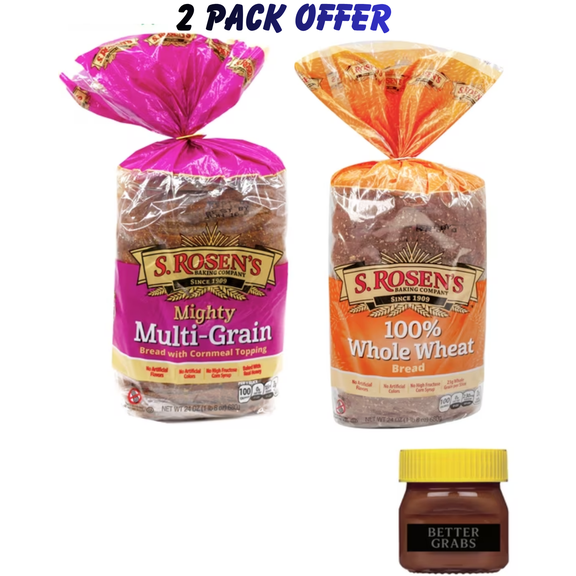 S. Rosen's 100% Whole Wheat Bread, 24 oz. Loaf, Fresh | S. Rosen's Multi-Grain Bread Loaf, Fresh 24 oz.